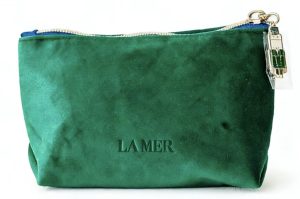 La Mer Green Velvet Cosmetic Bag
