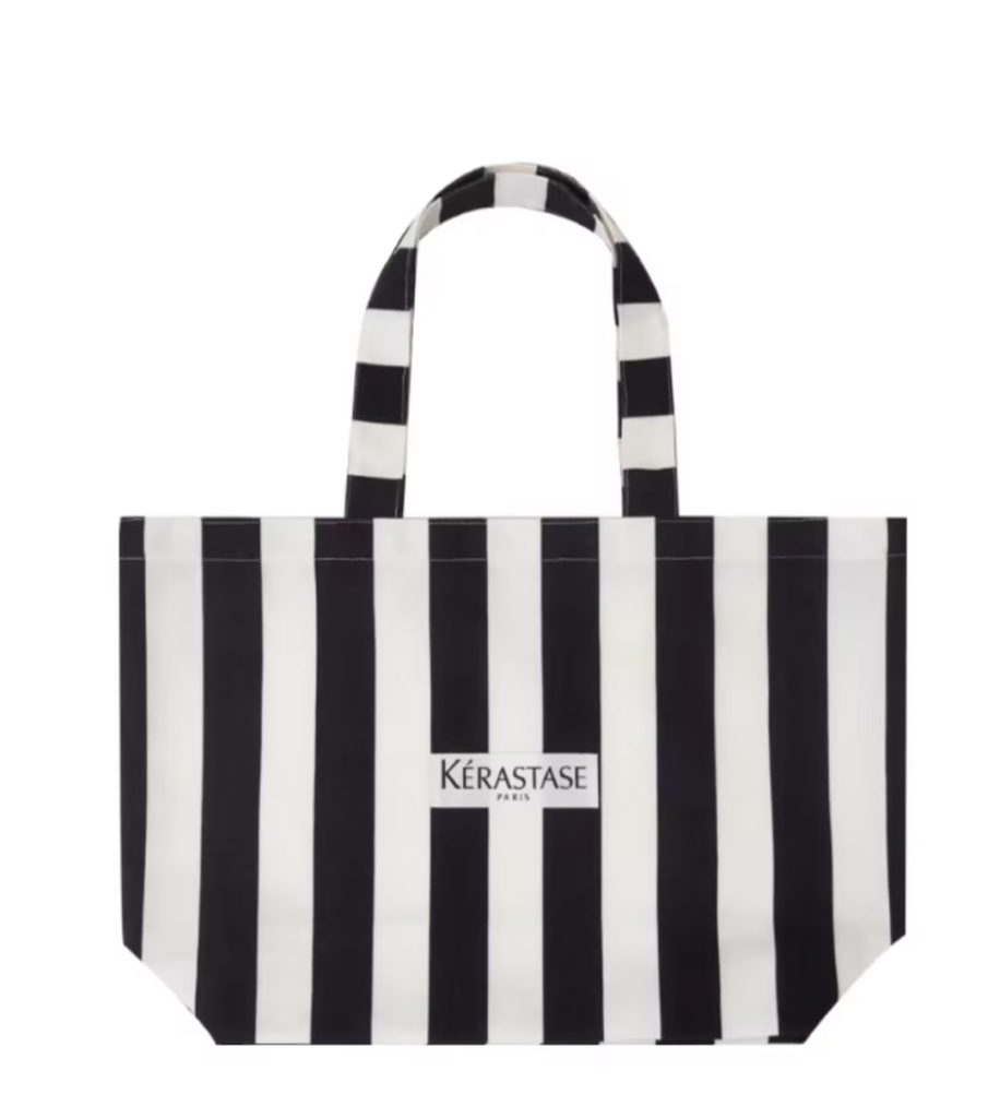black white canvas tote