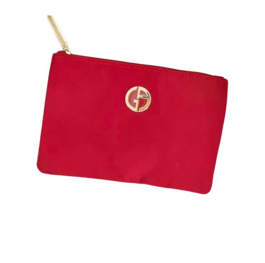 red cosmetic bag